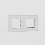 Clear White 45mm Double Switch Plate - Modern European Home Accessory