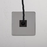 Sortie de Câble (Plaque Simple) - Nickel Poli (Insert Noir)