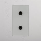 Vertical Double Toggle Switch in Clear Bronze - User-friendly Light Operation Accessory on White Background